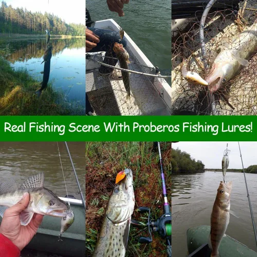 Vista 3 de PROBEROS Juego de señuelos de pesca Crankbaits Hard Baits Boat Ocean Topwater Señuelos Kit de aparejos de pesca, juego de cebos duros para trucha