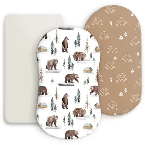 Vista 27 de GRSSDER Juego de 2 sábanas elásticas ultra suaves para cuna, ajuste universal para cuna de bebé, colchón rectangular ovalado, flores y frutas