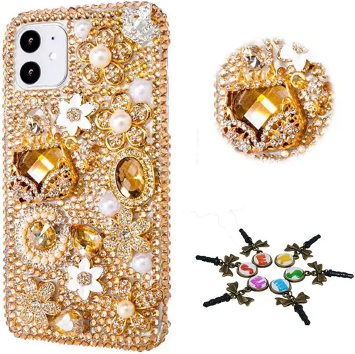 Vista 25 de Sparkle - Funda para teléfono compatible con iPhone 11, elegante, hecha a mano en 3D, con diseño de diamantes de imitación, diseño de diamantes