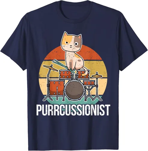 Vista 79 de Funny Percussion Drummer Drumming Drums Saying I Kitten Cat Camiseta, Negro, S