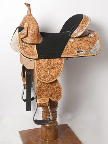 Vista 2 de HILASON Western Treeless Trail Barrel Saddle Tan Leather