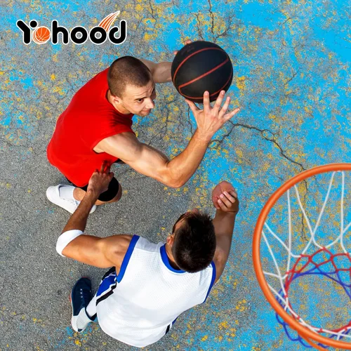 Vista 9 de Yohood Aro de baloncesto para exteriores ajustable de 10 pies, sistema de portería de baloncesto portátil para niños, jóvenes y adultos en patio