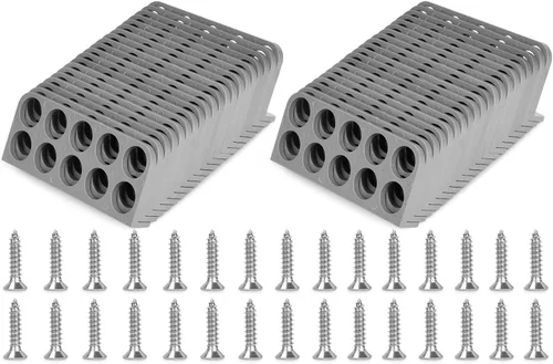 Vista 10 de Paquete de 10 soportes de cable para persecución de cables, soporte de cable para gestión organizada de cables eléctricos NMB, dispensador de cables