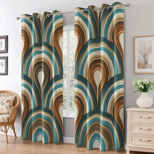 Vista 14 de Groovy Heart Curtains for Living Room 84 Inch Length, 60S 70S Retro Blackout Curtains Bedroom Decor, Hippie Orange Aesthetic Grommet Thermal Black