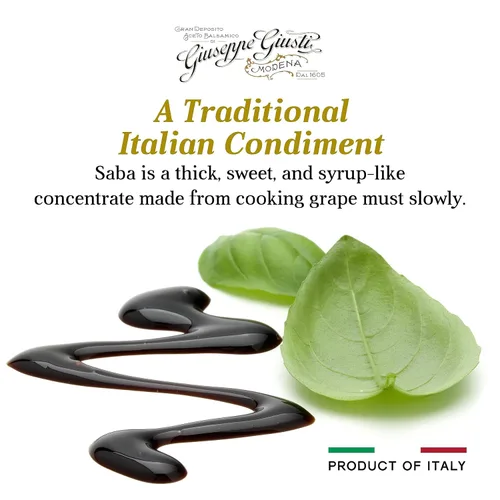 Vista 3 de Giuseppe Giusti Saba - Uva cocida italiana Saba hecha en Módena, Italia, regalo gourmet, sabor dulce y afrutado, botella de 8.5 fl oz