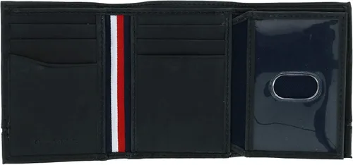 Vista 3 de Tommy Hilfiger Billetera de cuero Leif RFID triple con doble identificación, color negro