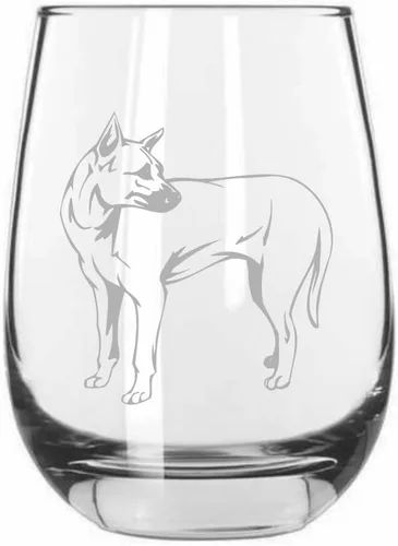 Vista 422 de Shar Pei (chino) - Vaso de vino sin tallo grabado para perro, 15.25 onzas