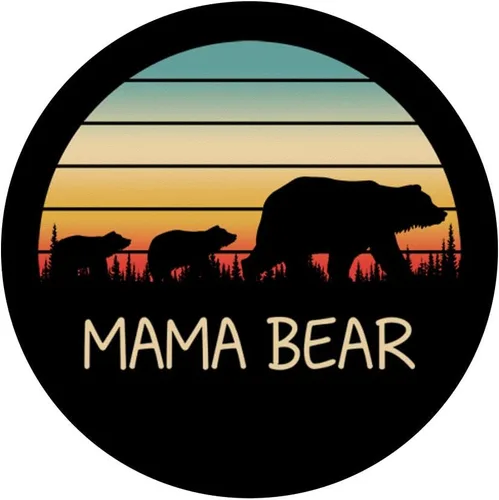 Vista 3 de Oso de mamá con 2 cubs Pop Socket Vintage Retro Día de la Madre – PopSockets Grip y soporte para teléfonos y tabletas