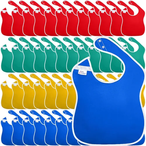 Vista 14 de Baberos grandes impermeables Colección Primary - 4pk, 12pk, 48pk