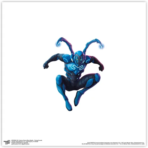 Vista 9 de Trends International Gallery Pops DC Comics Blue Beetle - Póster de pared de escarabajo volador, 12 x 12 pulgadas, versión de marco negro