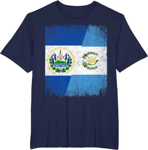 Vista 45 de Camiseta Half El Salvador Bandera de Guatemala con raíces guatemaltecas