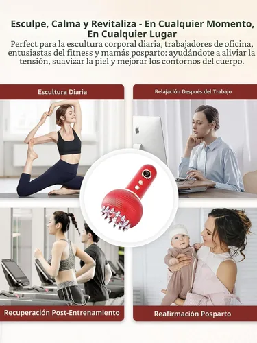 Vista 6 de Masajeador de drenaje linfático y herramienta de masaje anticelulitis, reduce las estrías y la celulitis, para piernas, brazos y vientre, máquina