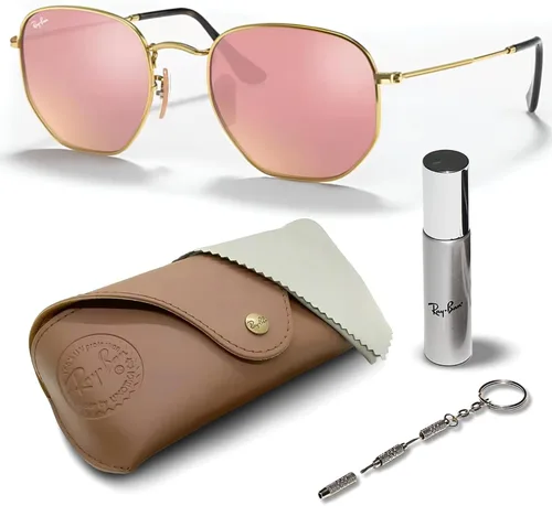 Vista 7 de Ray-Ban RB3548N Lentes planas hexagonales, gafas de sol cuadradas y redondas con kit oficial de gafas