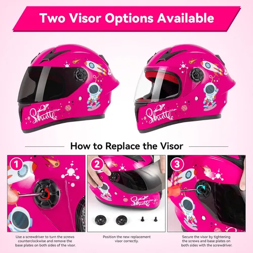 Vista 6 de Casco de motocicleta para niños, casco de cara completa para jóvenes, casco ligero aprobado por DOT para motocross, ATV, todoterreno, cascos
