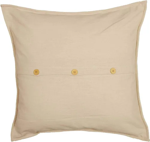 Vista 2 de Piper Classics Market Place Funda de Almohada Euro Sham Acolchada con Rayas Ticking Rojas, 26" x 26", Ropa de Cama Estilo Granja Roja y Crema