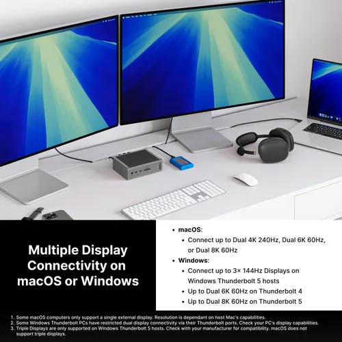 Vista 6 de CalDigit TS5 Thunderbolt 5 Dock - Fuente de alimentación de 15 puertos