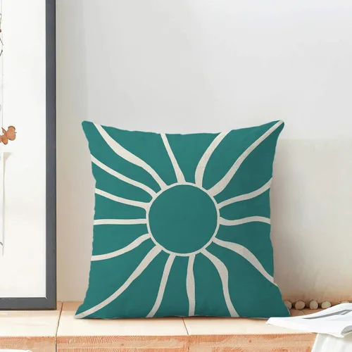 Vista 3 de BETGINY Fundas de almohada de verano para exteriores de 16 x 16 pulgadas, 2 unidades, color aguamarina, verde azulado, crema, sol, bohemio