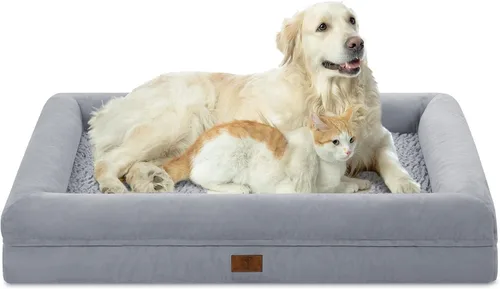 Vista 35 de Cama ortopédica grande para perros, cama impermeable para perros con funda extraíble, sofá suave para mascotas con 4 lados extraíbles y base
