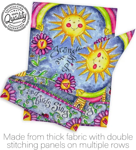 Vista 7 de Breeze Decor - Grandkids Special Occasion - Bandera de jardín vertical decorativa con impresiones familiares de 13 x 18.5 pulgadas, impresa