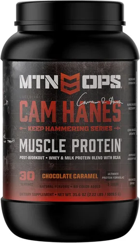 Vista 12 de MTN OPS Magnum - Proteína de chocolate en polvo, 0.81 oz de proteína aislada de suero y proteína de leche con BCAA, cero azúcar y sin gluten, 30