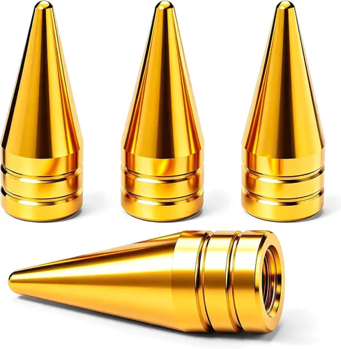 Vista 37 de 4 piezas de tapas de válvula de rueda con forma de punta, válvula de rueda de aleación de aluminio con punta, cubiertas universales de válvula