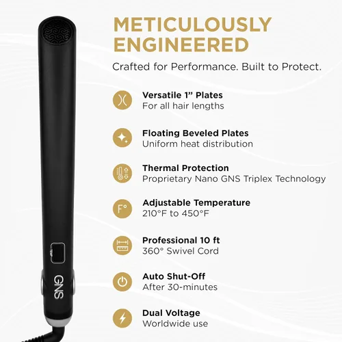 Vista 3 de COCCO GNS Flat Iron V3, Advanced Professional Hair Straightener