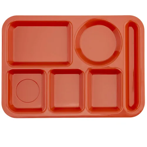 Vista 18 de G.E.T. Bandeja escolar para cafetería con 6 compartimentos, para zurdos, 10 x 14 pulgadas, verde bosque (paquete de 4)