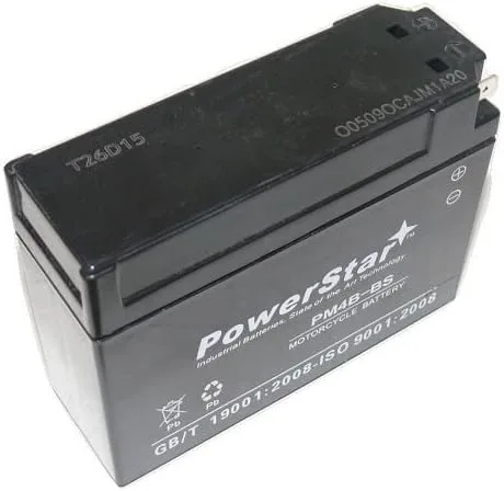 Vista 4 de PowerStar Batería sellada AGM de 12V YT4B-BS para Yamaha SR400 VINO 50 YJ50R Classic