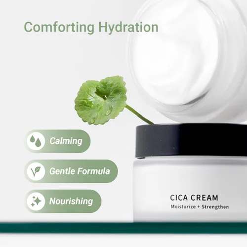 Vista 2 de Meebak Crema Cica Hidratante diario para calmar, reparar y reafirmar con niacinamida, péptidos y retinol Hidratación profunda para piel