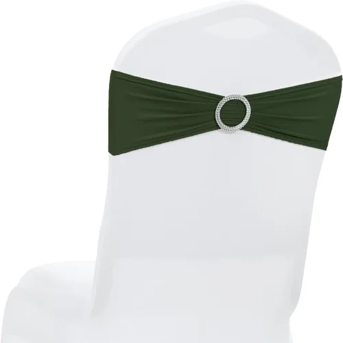 Vista 29 de MDS® Paquete de 10 bandas de elastano para silla con hebilla deslizante para decoración de bodas y eventos, bandas elásticas reutilizables
