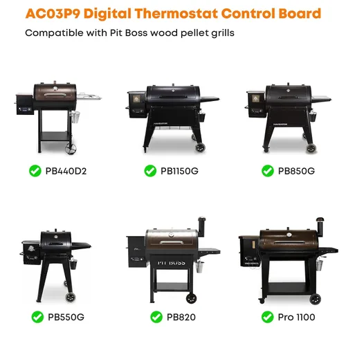 Vista 2 de Stanbroil Placa de control de repuesto para parrilla Pit Boss/ahumador, controlador con módulo de pantalla LCD reemplaza Pitboss AC03P9, 120V 60Hz