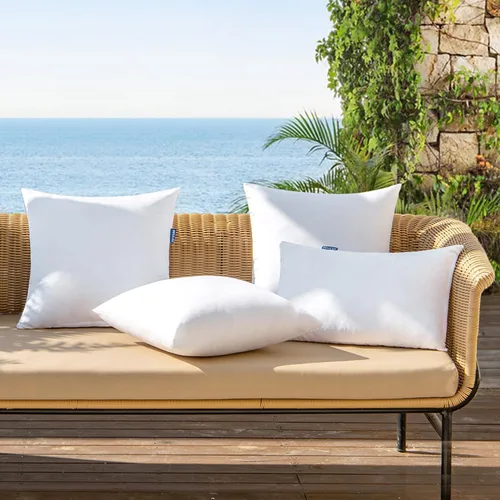 Vista 6 de MIULEE Paquete de 4 rellenos de almohada para exteriores de 12x18 pulgadas, rellenos de almohada decorativos resistentes al agua, relleno