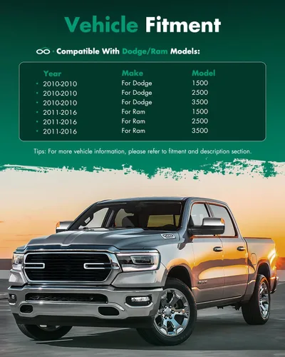 Vista 7 de SCITOO Espejos de remolque compatibles con Dodge 2009-2017 para Ram 1500 2010-2017 para Ram 2500 3500 con luz de charco de señal de giro calentada