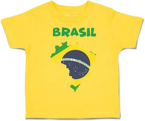 Vista 10 de Camiseta para niños pequeños Brasil Brasil Algodón Brasil Niño & Niña Ropa Bebé Divertido Tee Solo un diseño blanco