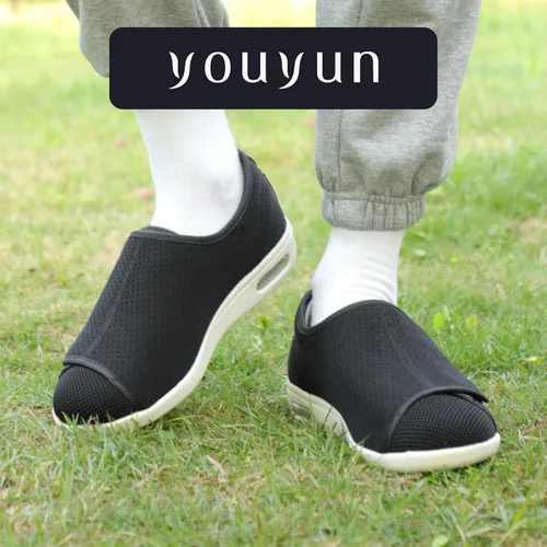 Vista 4 de youyun Zapatos ortopédicos para mujer, zapatos deportivos de ajuste ancho para diabéticos, fascitis plantar y pies hinchados, ligeros, cómodos