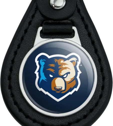 Vista 3 de GRAPHICS & MORE Bob Jones University Primary Logo Black Leather Keychain