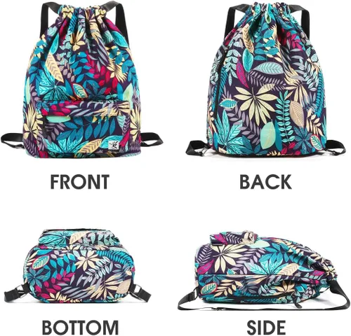 Vista 2 de Bolsa impermeable con cordón para ir al gimnasio o la playa, o practicar deportes, unisex