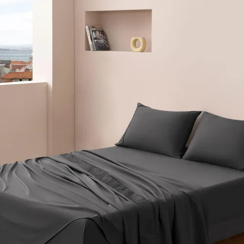 Vista 2 de SONORO KATE Juego de sábanas de cama, sábanas suaves de 1800 hilos, sábanas y fundas de almohada de microfibra refrescante, sábanas de 4 piezas