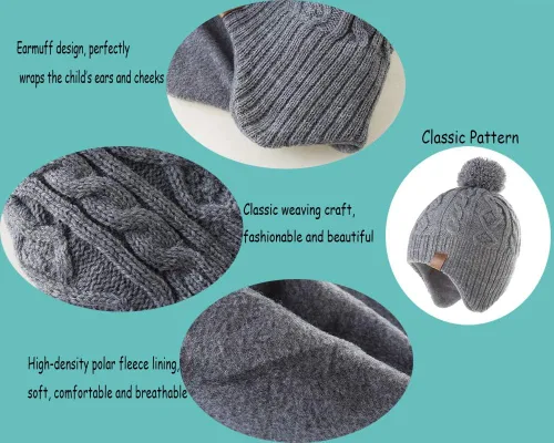 Vista 3 de Moon Kitty Conjunto de gorro y bufanda de invierno para niños pequeños