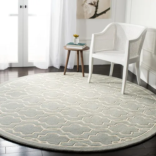 Vista 10 de SAFAVIEH Chatham Collection CHT723C - Alfombra decorativa de lana geométrica de alta calidad, hecha a mano, 2 x 3 pies, color azul oscuro/marfil
