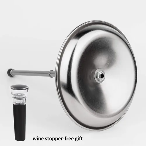 Vista 2 de Soporte de secado de decantador de vino con cabeza de silicona para evitar arañazos, estante desmontable con base de captura de goteo con tapón