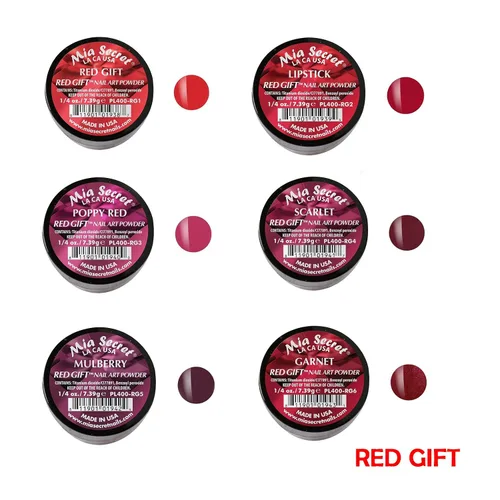 Vista 2 de 6 colores Mia Secret Acrylic Red Gift Collection Professional Acrylic Nail System Powder 0.25oz/ea.