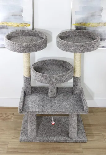 Vista 2 de Prestige Cat Trees Árbol para gatos de 46 pulgadas XXL resistente – Torre para gatos de interior extra grande y resistente con múltiples perchas
