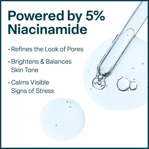 Vista 4 de QRxLabs Suero de niacinamida al 5% con 1% de retinol y alfa arbutina, suero facial iluminador para ayudar a mejorar la apariencia de los poros