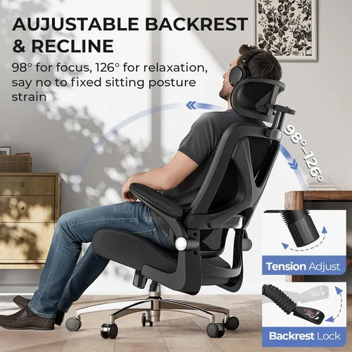 Vista 13 de Silla ergonómica de oficina - Soporte sacro ergonómico