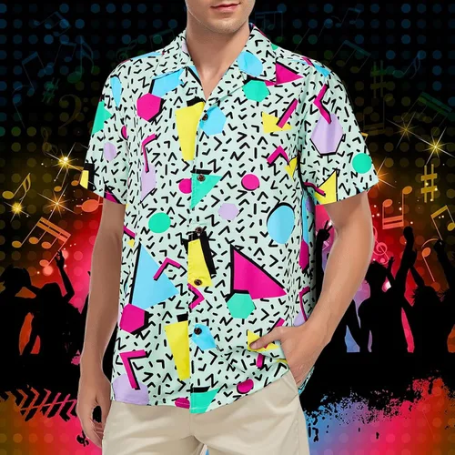 Vista 126 de Camisa hawaiana para hombre, con estampado floral, cómoda, con botones, casual, manga corta, ropa de playa para hombre