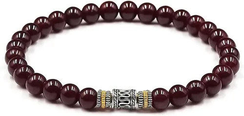 Vista 4 de Kartini Studio Garnet Bracelet, Men's Garnet and Sterling Silver Beads Bracelet