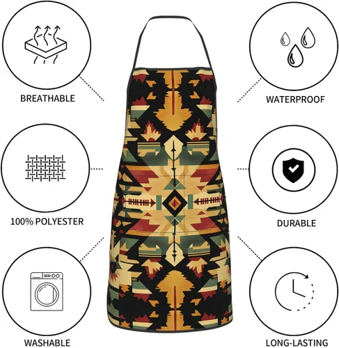 Vista 6 de symmetry Printed kitchen apron for housework supermarket hotel barbecue apron 28.3 * 20.4 inches