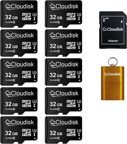 Vista 8 de Paquete de 10 tarjetas Micro SD de 128 MB de pequeña capacidad (no 128 GB) Tarjeta de memoria C4 con adaptador, lector de tarjetas