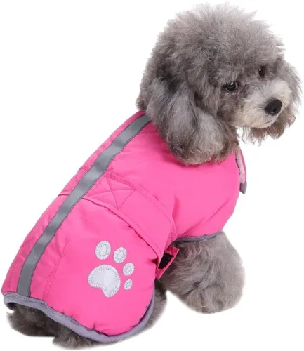 Vista 9 de Chamarra para perros, para climas fríos, reversible, forro polar para Invierno, chaleco, para mascotas, impermeable, XS, Azul